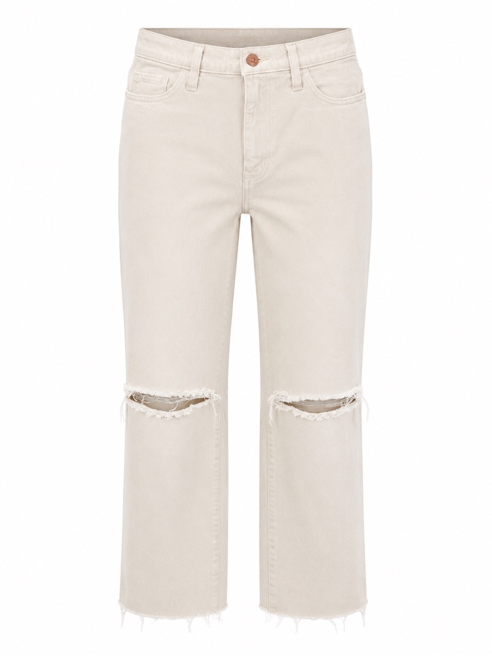 Universal Thread Womens Distressed Vintage Straight Jeans In Cream Size 6/28R